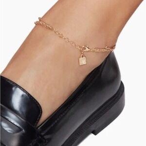 NEW Dannijo Limited Edition Double Gold‎ Adjustable Ankle Bracelet - Gold Plated